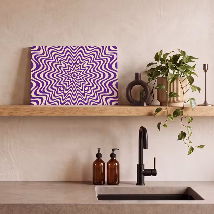 Canvas Print - Abstract - Waves - Optical - Modern - Purple — 2