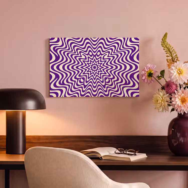 Canvas Print - Abstract - Waves - Optical - Modern - Purple — 3