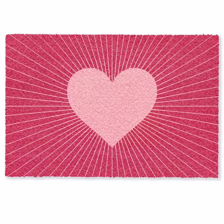 Doormat - Heart - Rays - Love - Abstract - Pink — 1