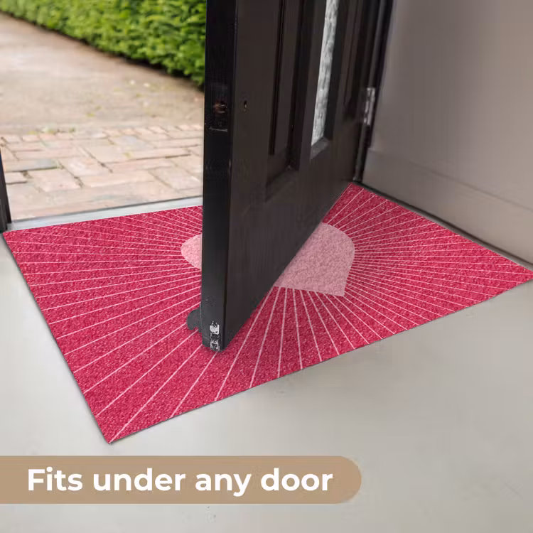 Doormat - Heart - Rays - Love - Abstract - Pink — 7