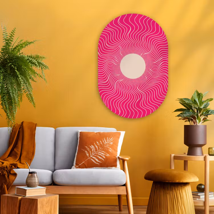Oval - Glass - Abstract - Pattern - Pink — 3