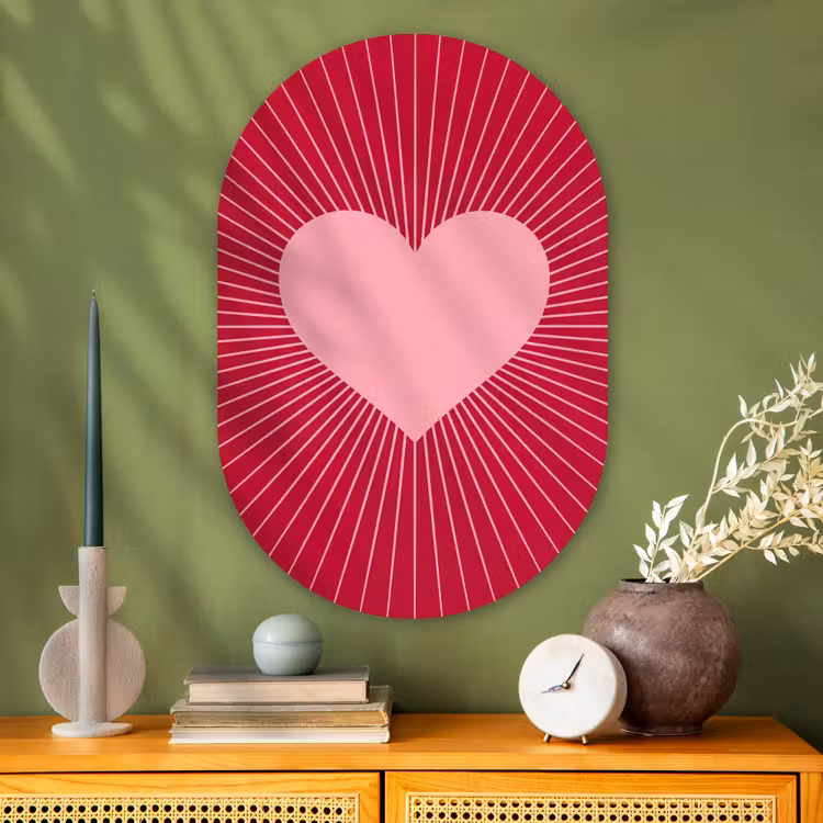 Oval - Glass - Heart - Rays - Love - Abstract - Pink — 2