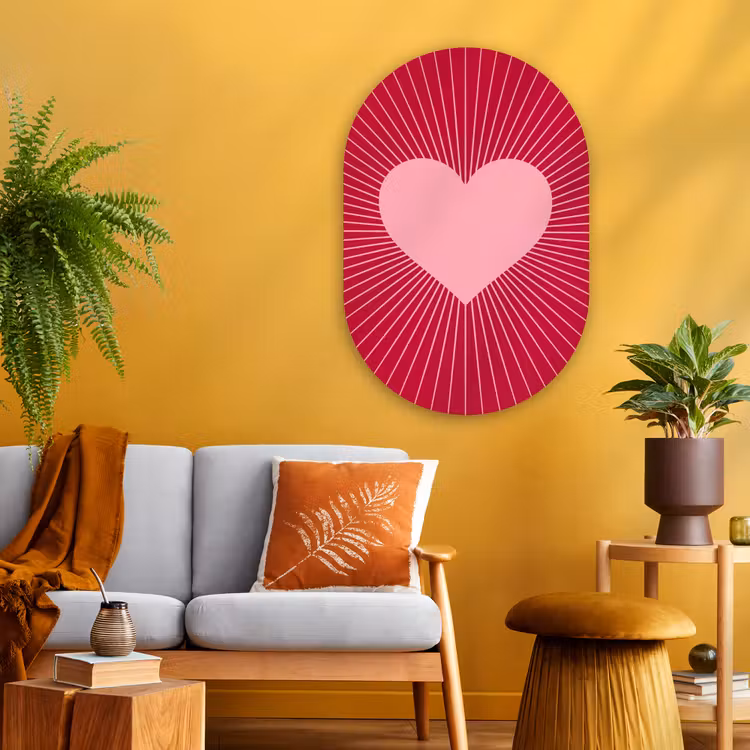 Oval - Glass - Heart - Rays - Love - Abstract - Pink — 3