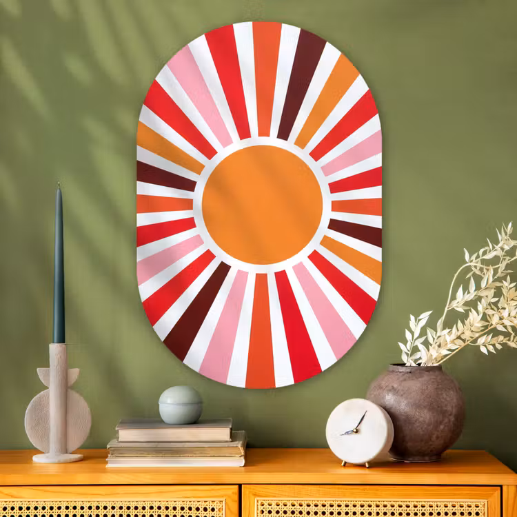 Oval - Glass - Sun - Rays - Abstract - Colorful — 2