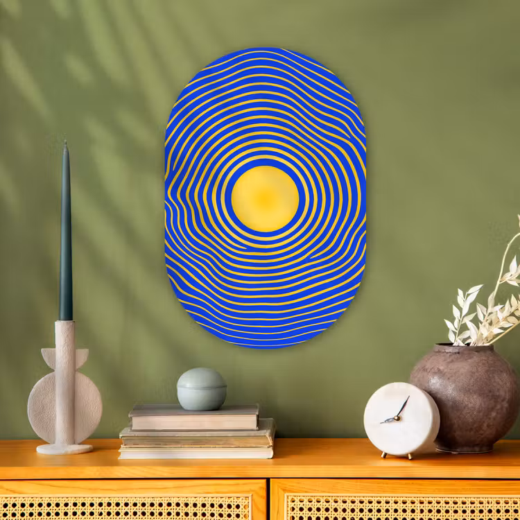 Oval - Plastic - Abstract Pattern - Blue — 2