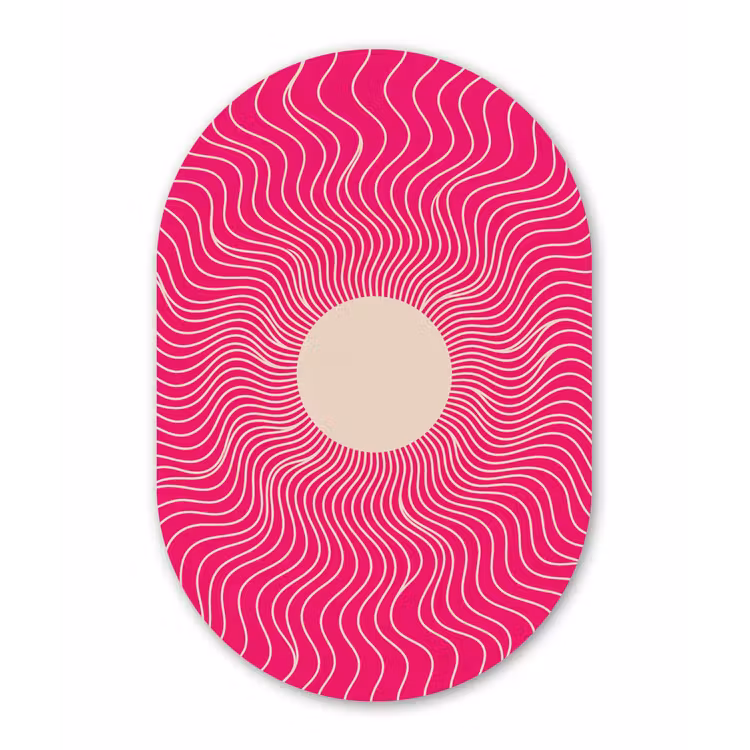 Oval - Plastic - Abstract - Pattern - Pink — 3