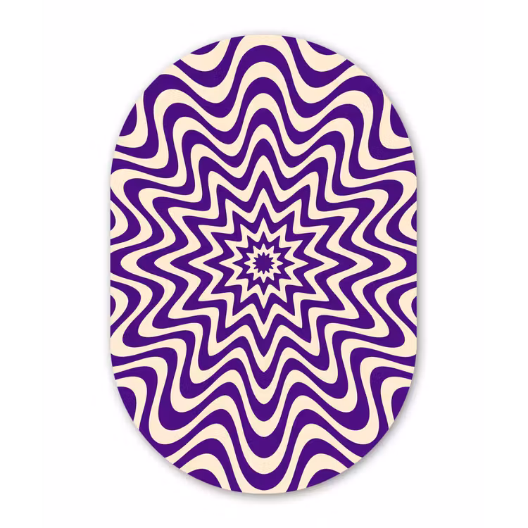 Oval - Plastic - Abstract - Waves - Optical - Modern - Purple — 3
