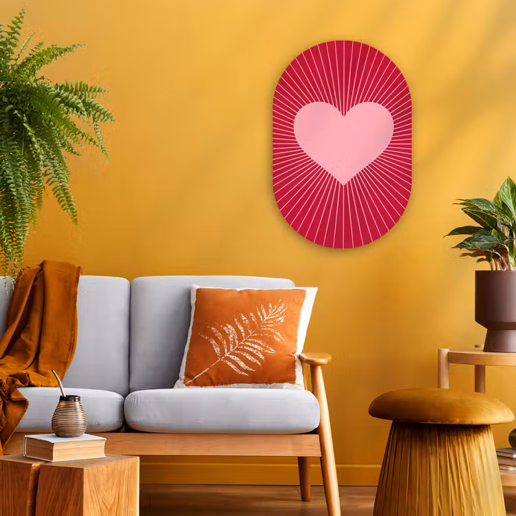 Oval - Plastic - Heart - Rays - Love - Abstract - Pink — 1