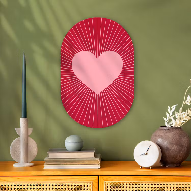 Oval - Plastic - Heart - Rays - Love - Abstract - Pink — 2