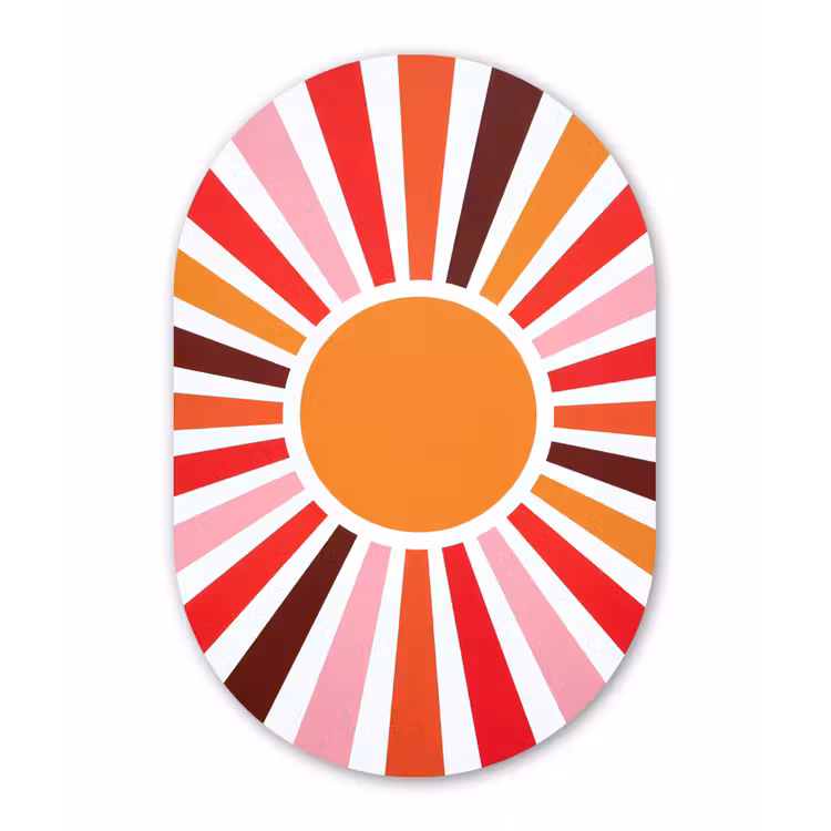 Oval - Plastic - Sun - Rays - Abstract - Colorful — 3