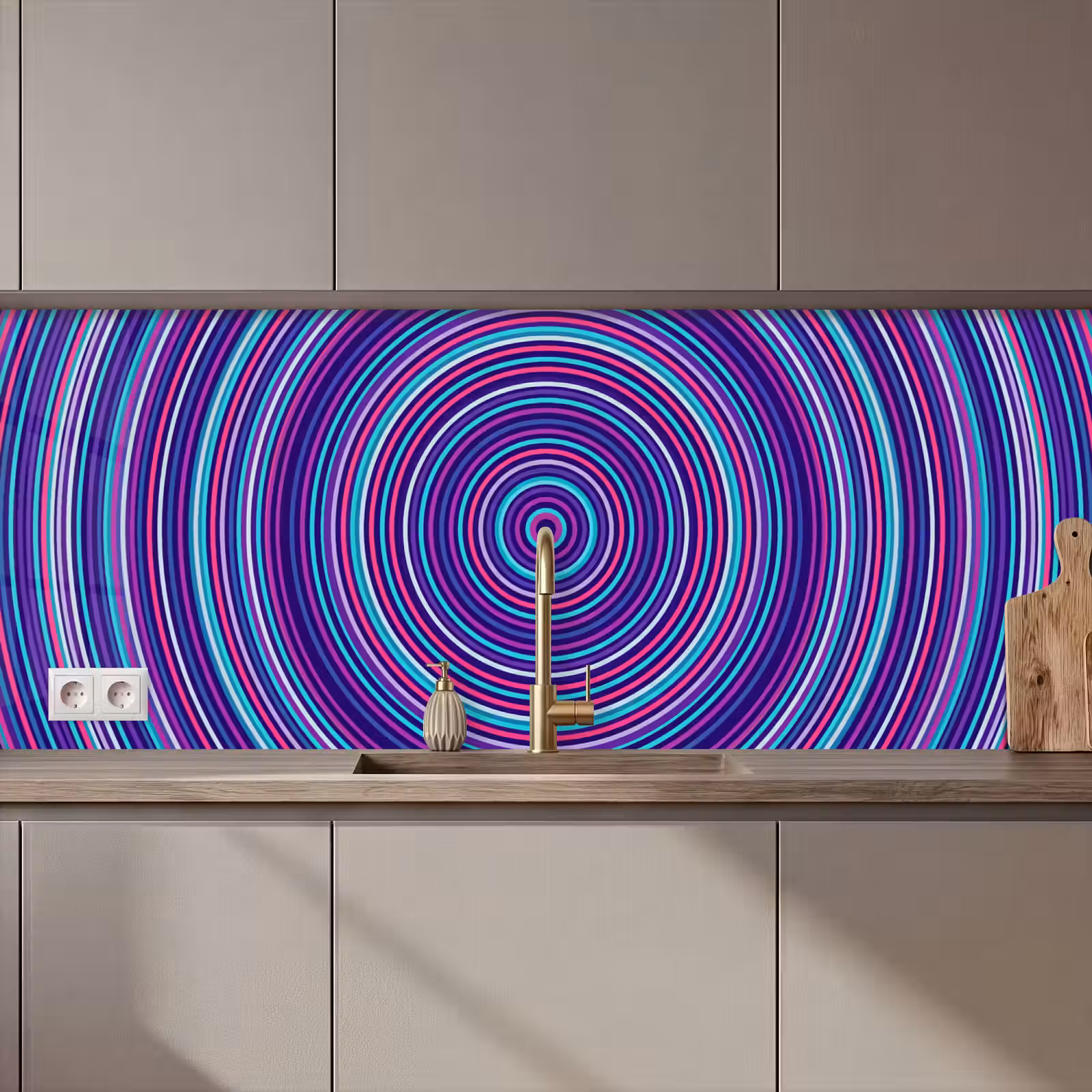 Kitchen Wall Splashback - Abstract - Circles - Colorful — 1