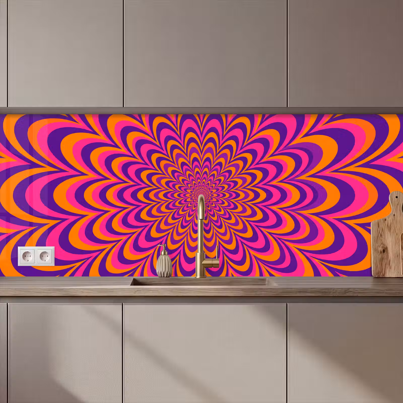 Kitchen Wall Splashback - Pattern - Optical - Colorful — 1