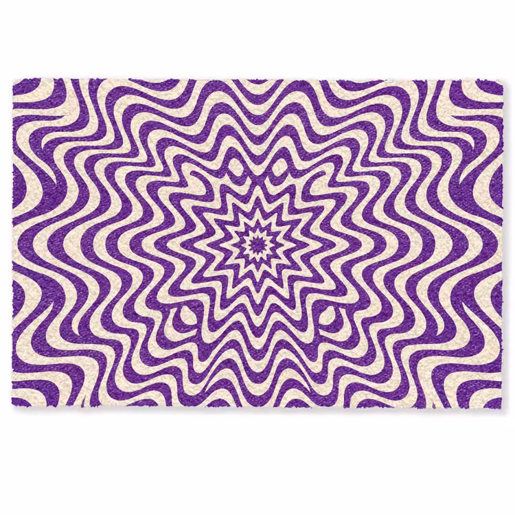 Doormat - Abstract - Waves - Optical - Modern - Purple — 1