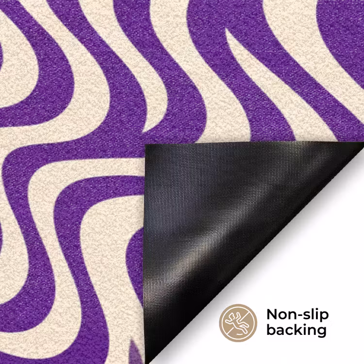 Doormat - Abstract - Waves - Optical - Modern - Purple — 6