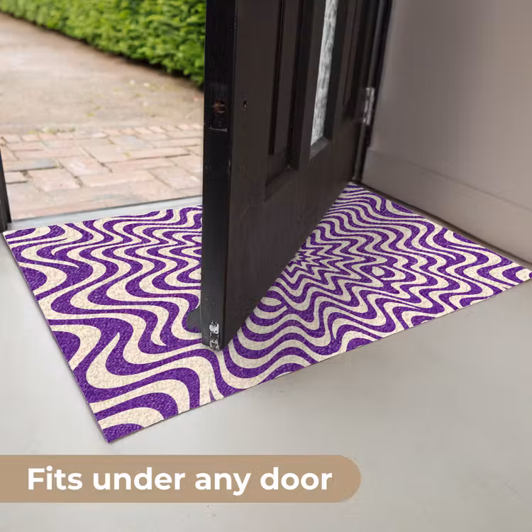 Doormat - Abstract - Waves - Optical - Modern - Purple — 7