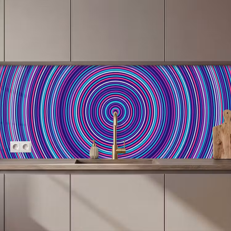 Kitchen Wall Splashback - Abstract - Circles - Colorful — 1