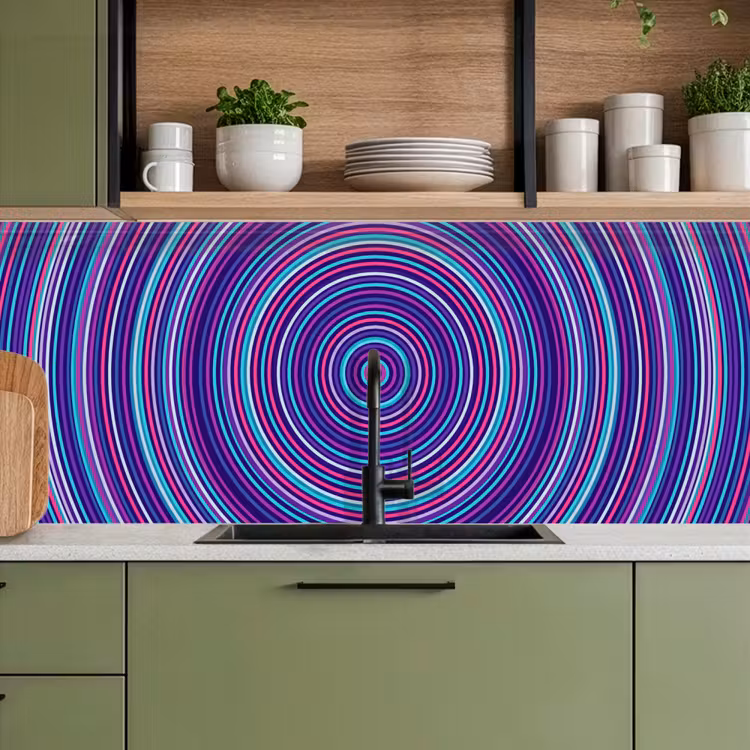 Kitchen Wall Splashback - Abstract - Circles - Colorful — 2