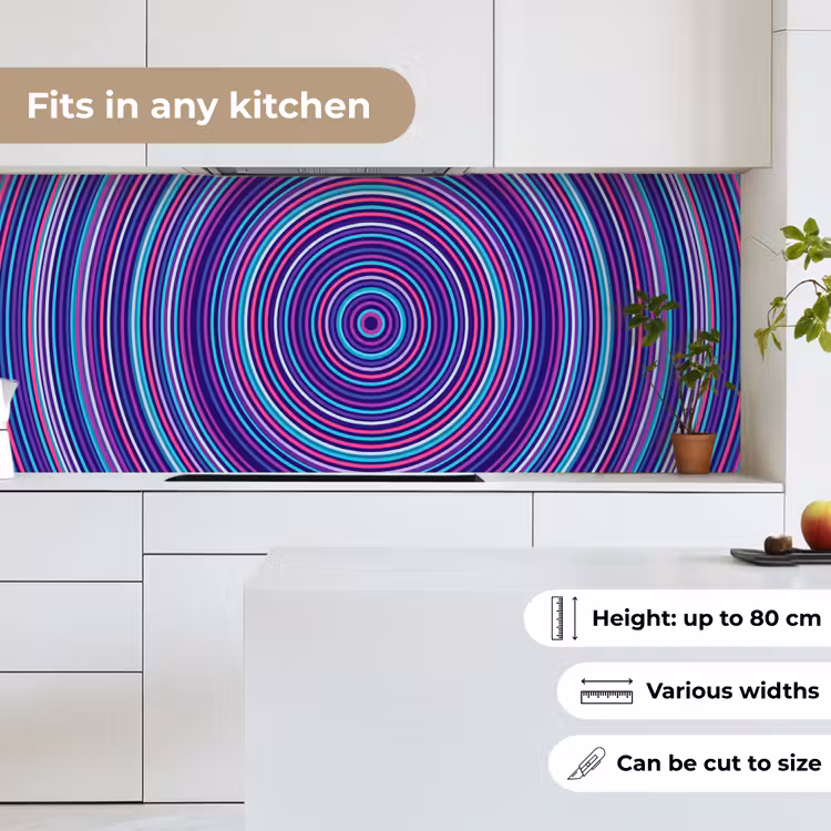 Kitchen Wall Splashback - Abstract - Circles - Colorful — 4