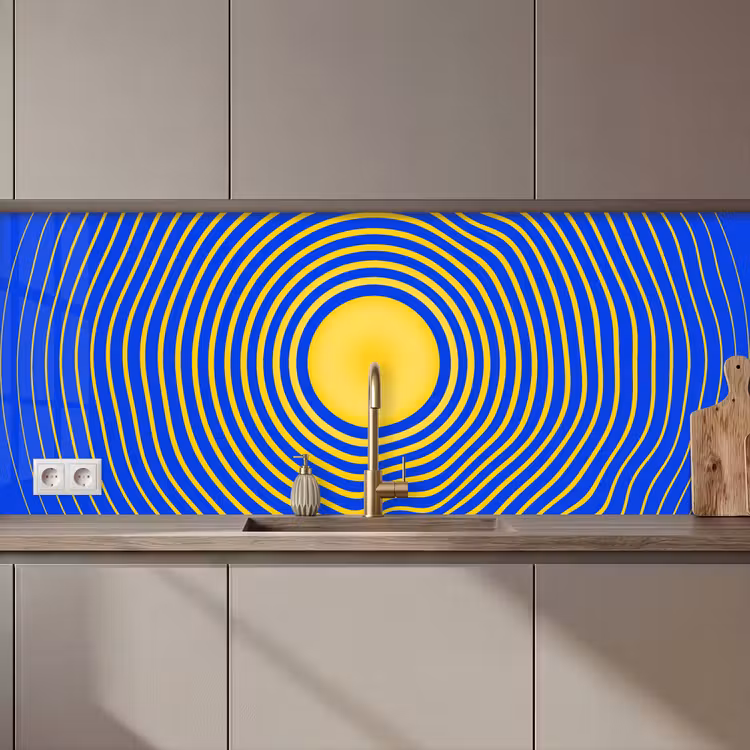 Kitchen Wall Splashback - Abstract Pattern - Blue — 1