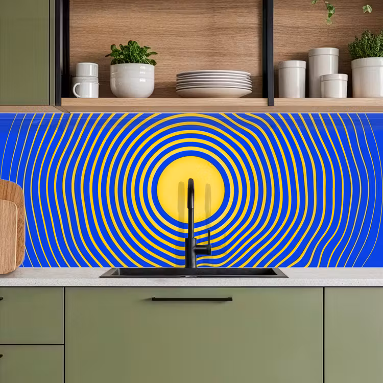 Kitchen Wall Splashback - Abstract Pattern - Blue — 2