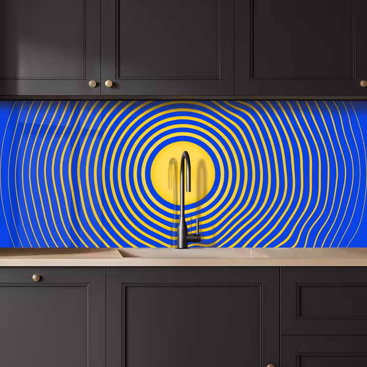 Kitchen Wall Splashback - Abstract Pattern - Blue — 3