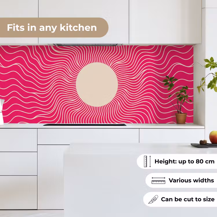 Kitchen Wall Splashback - Abstract - Pattern - Pink — 4