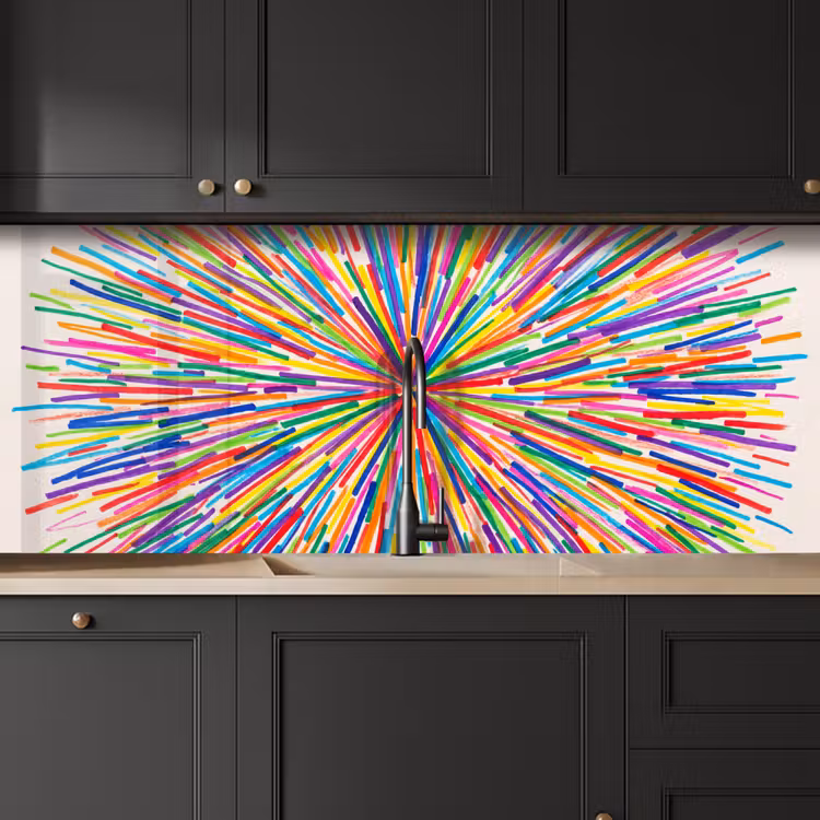 Kitchen Wall Splashback - Lines - Colorful - Abstract — 3