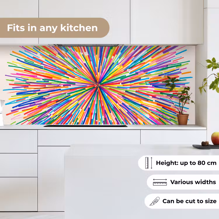 Kitchen Wall Splashback - Lines - Colorful - Abstract — 4