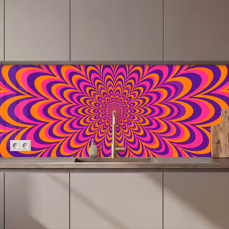 Kitchen Wall Splashback - Pattern - Optical - Colorful — 1