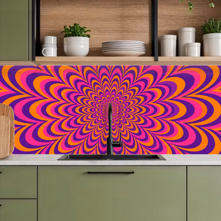 Kitchen Wall Splashback - Pattern - Optical - Colorful — 2