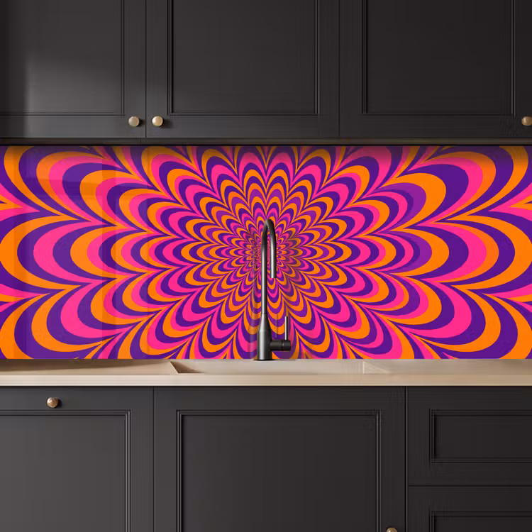 Kitchen Wall Splashback - Pattern - Optical - Colorful — 3