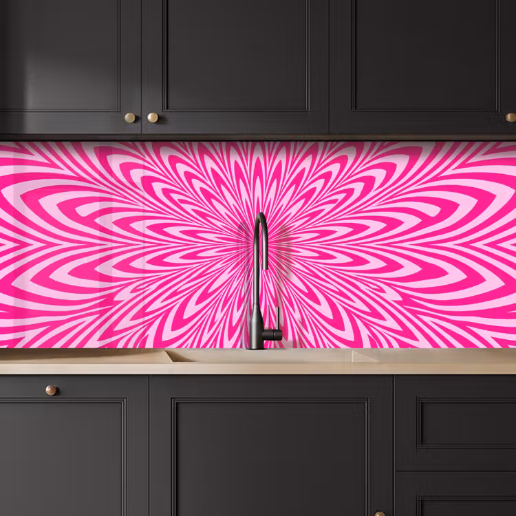 Kitchen Wall Splashback - Pattern - Optical - Pink — 3