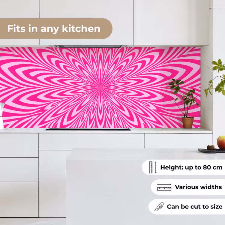 Kitchen Wall Splashback - Pattern - Optical - Pink — 4
