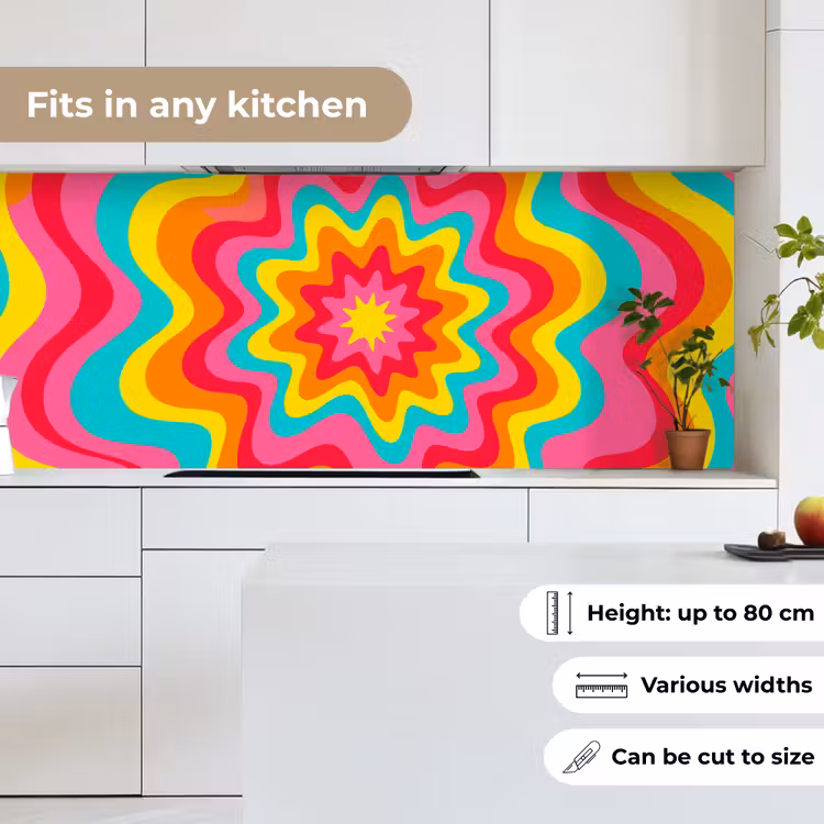Kitchen Wall Splashback - Pattern - Wavy - Colorful — 4