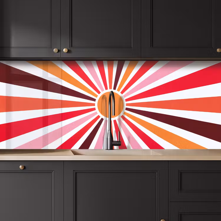 Kitchen Wall Splashback - Sun - Rays - Abstract - Colorful — 3