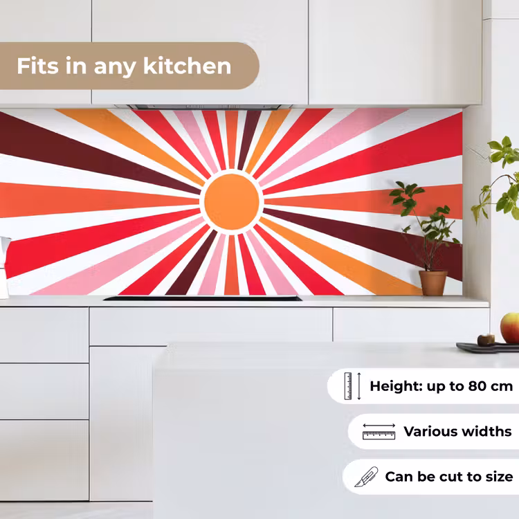 Kitchen Wall Splashback - Sun - Rays - Abstract - Colorful — 4