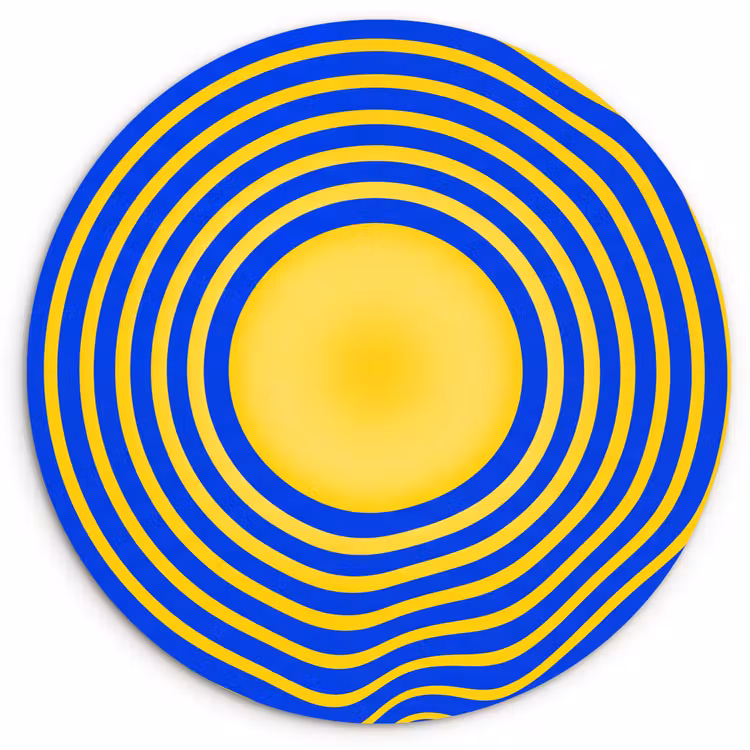 round wall art - Abstract Pattern - Blue — 1