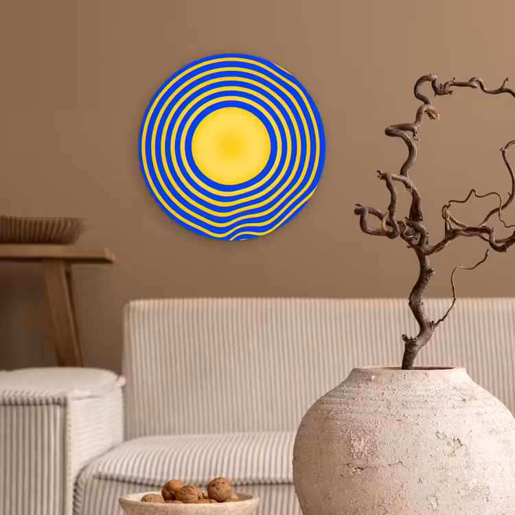 round wall art - Abstract Pattern - Blue — 2