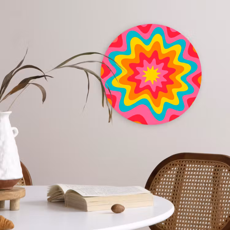 round wall art - Pattern - Wavy - Colorful — 4