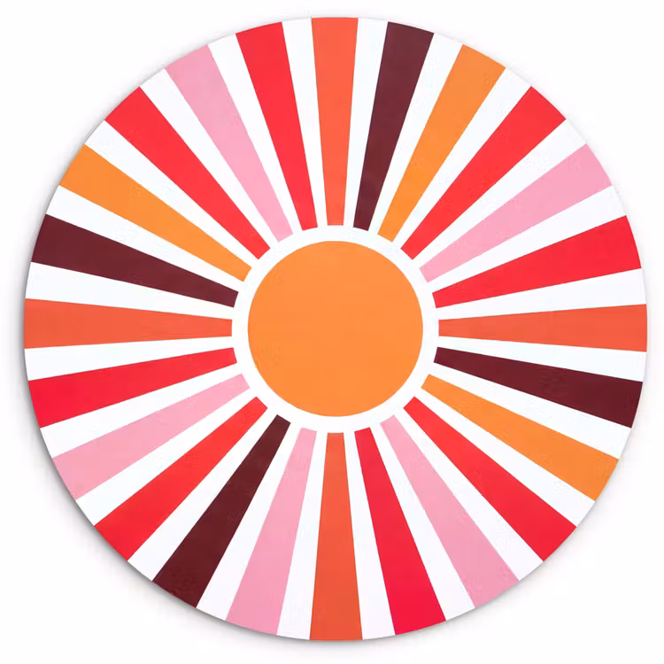 round wall art - Sun - Rays - Abstract - Colorful — 1