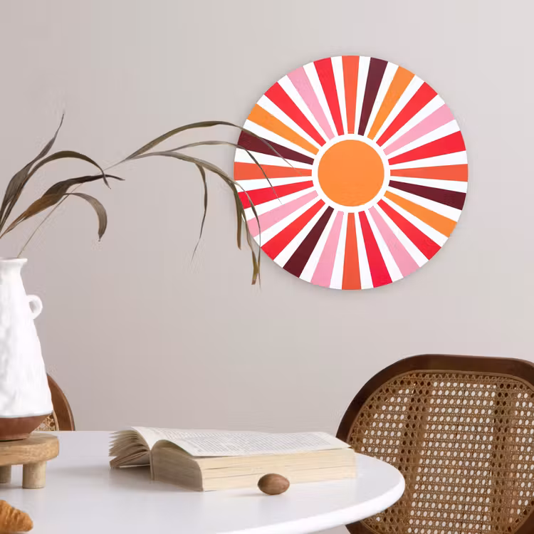 round wall art - Sun - Rays - Abstract - Colorful — 4