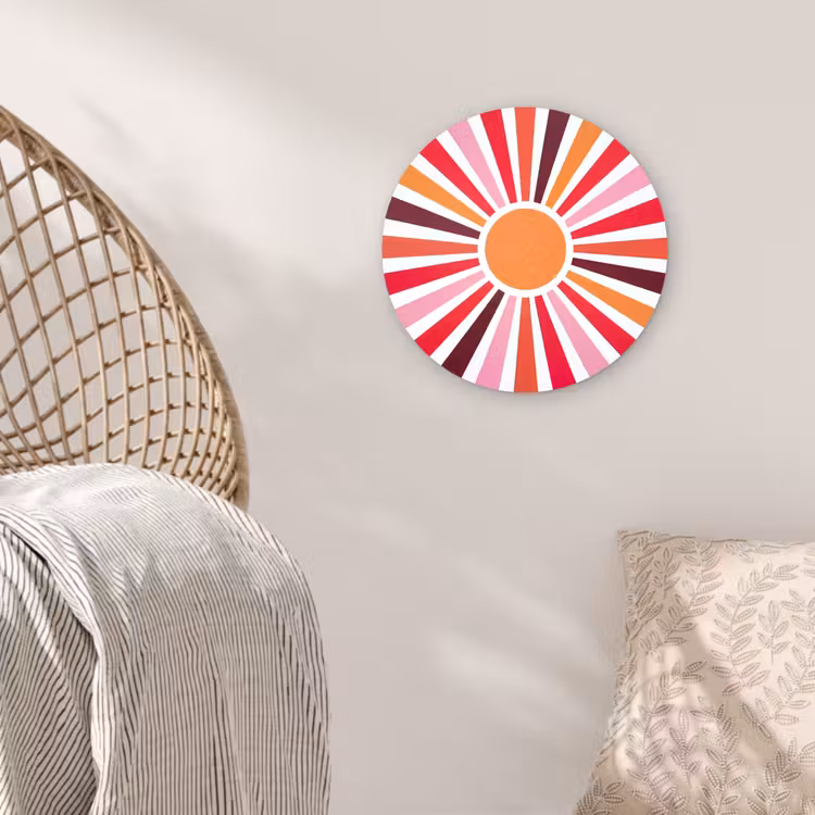 round wall art - Sun - Rays - Abstract - Colorful — 5