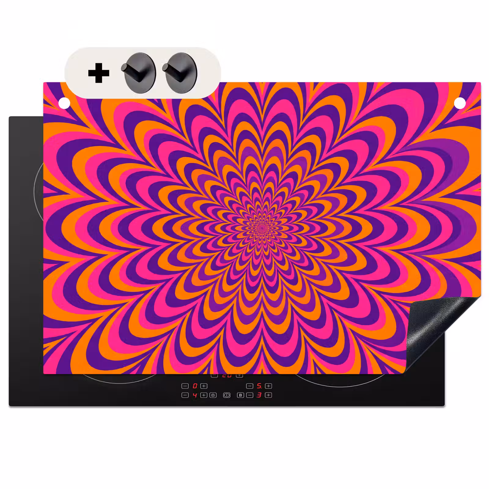 Induction Hob Cover & Splashback (2-in-1) - Pattern - Optical - Colorful — 1