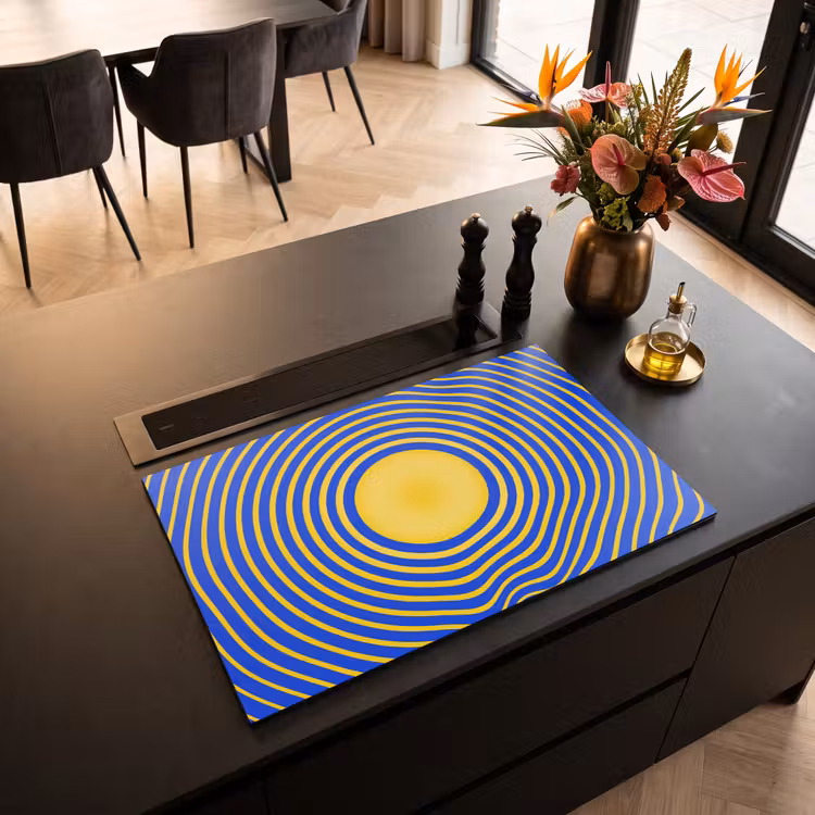 Induction Hob Cover - Abstract Pattern - Blue — 2