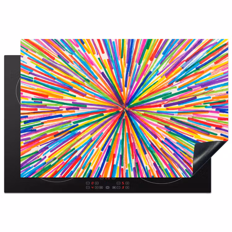 Induction Hob Cover - Lines - Colorful - Abstract — 1