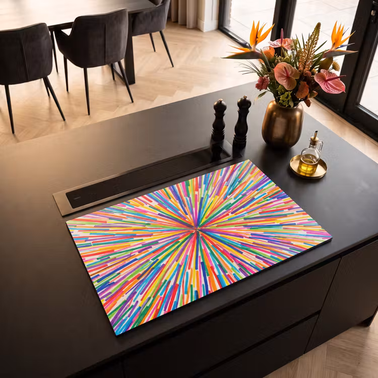 Induction Hob Cover - Lines - Colorful - Abstract — 2