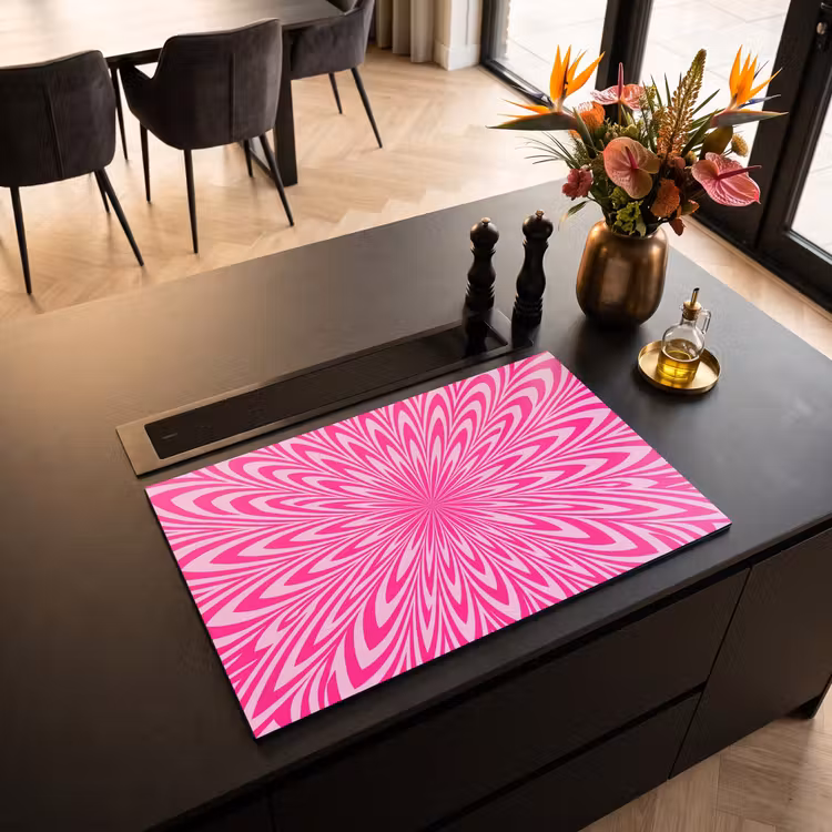 Induction Hob Cover - Pattern - Optical - Pink — 2