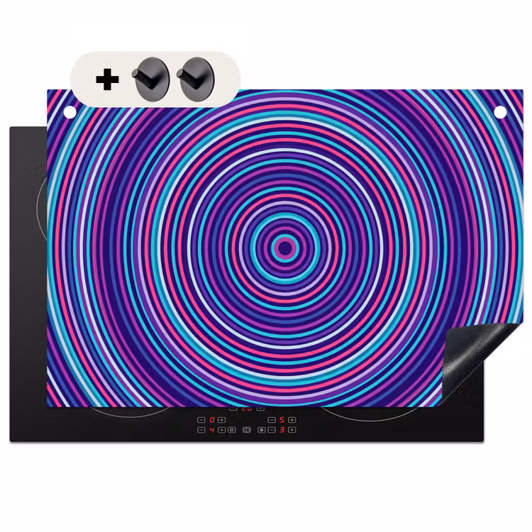 Induction Hob Cover & Splashback (2-in-1) - Abstract - Circles - Colorful — 1