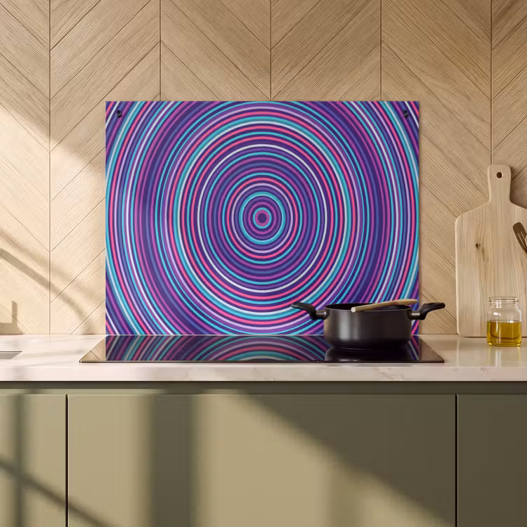 Induction Hob Cover & Splashback (2-in-1) - Abstract - Circles - Colorful — 2