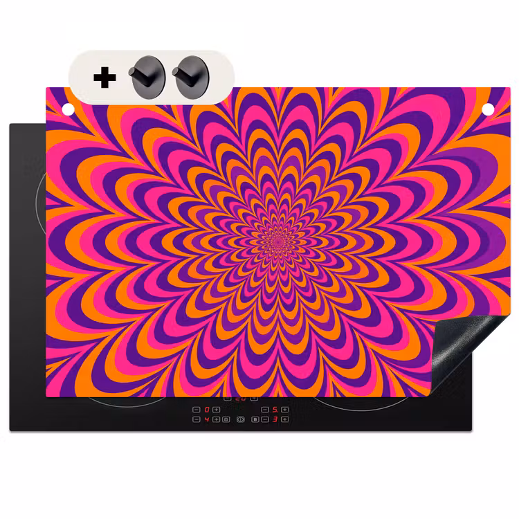 Induction Hob Cover & Splashback (2-in-1) - Pattern - Optical - Colorful — 1